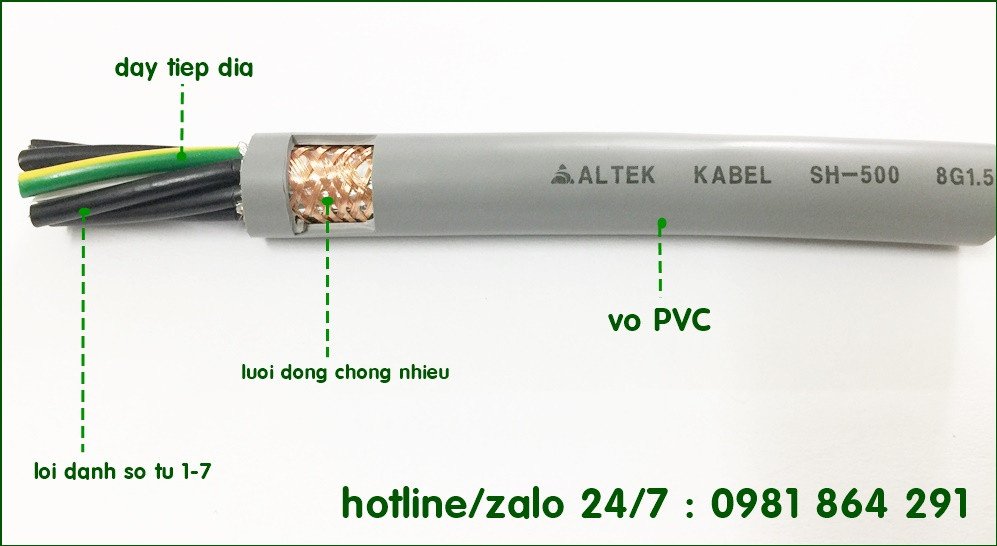 Chuy&ecirc;n cung cấp c&aacute;p điện 8x0.5,8x0.75,8x1.0,8x1.5mm2 Altek kabel 